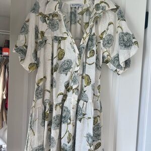 En Saison Puff Sleeve Shirt Dress